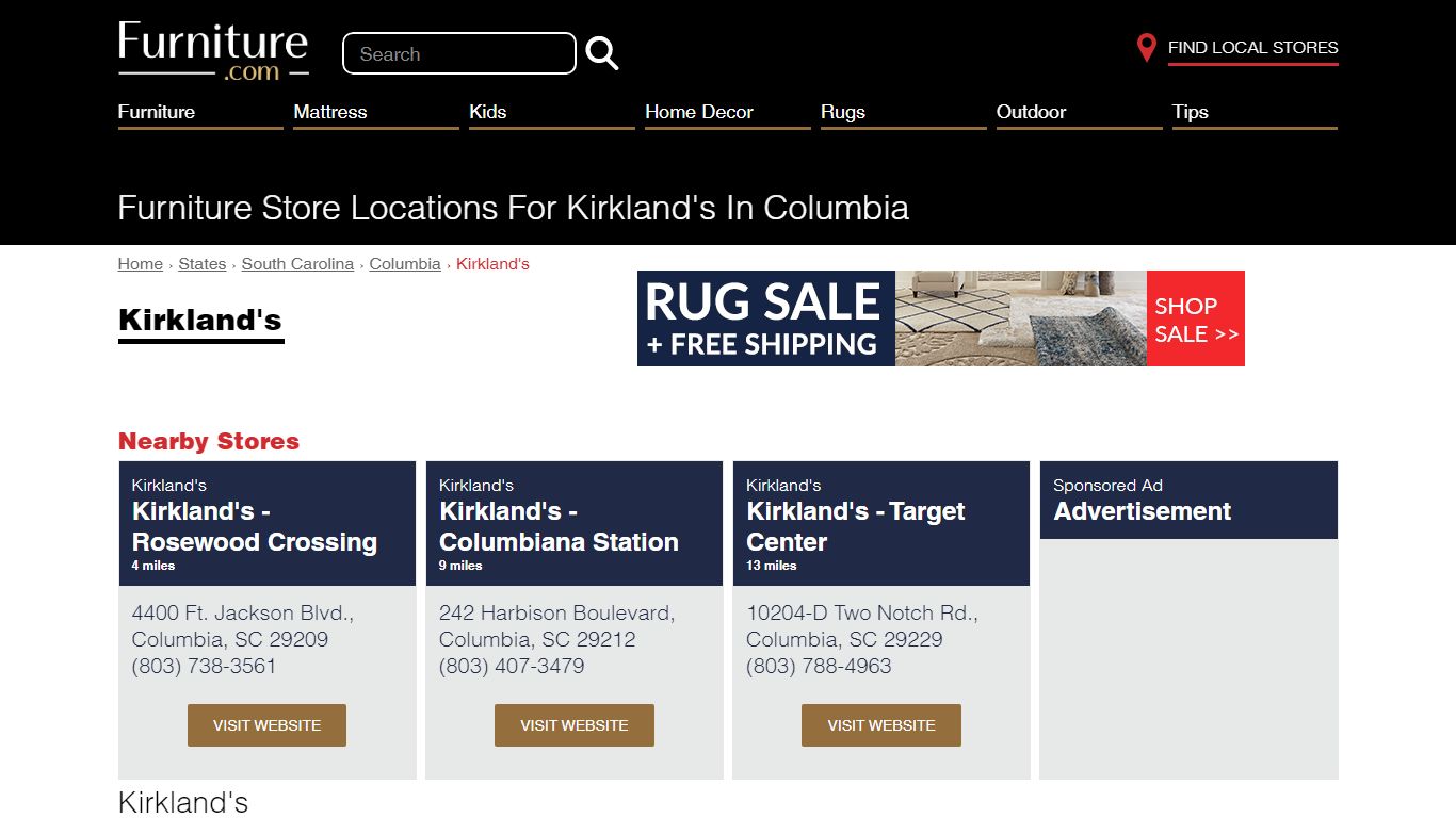 Kirkland's Near You in Columbia, South Carolina - furniture